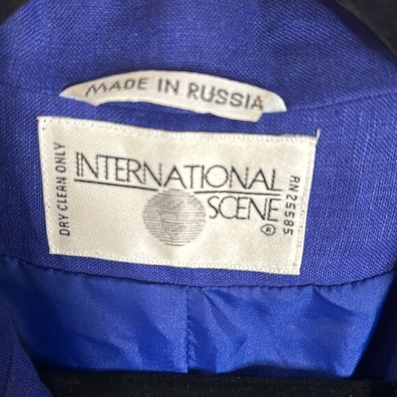 International Scene Blue Zip Blazer Size 9/10 - Picture 4 of 5